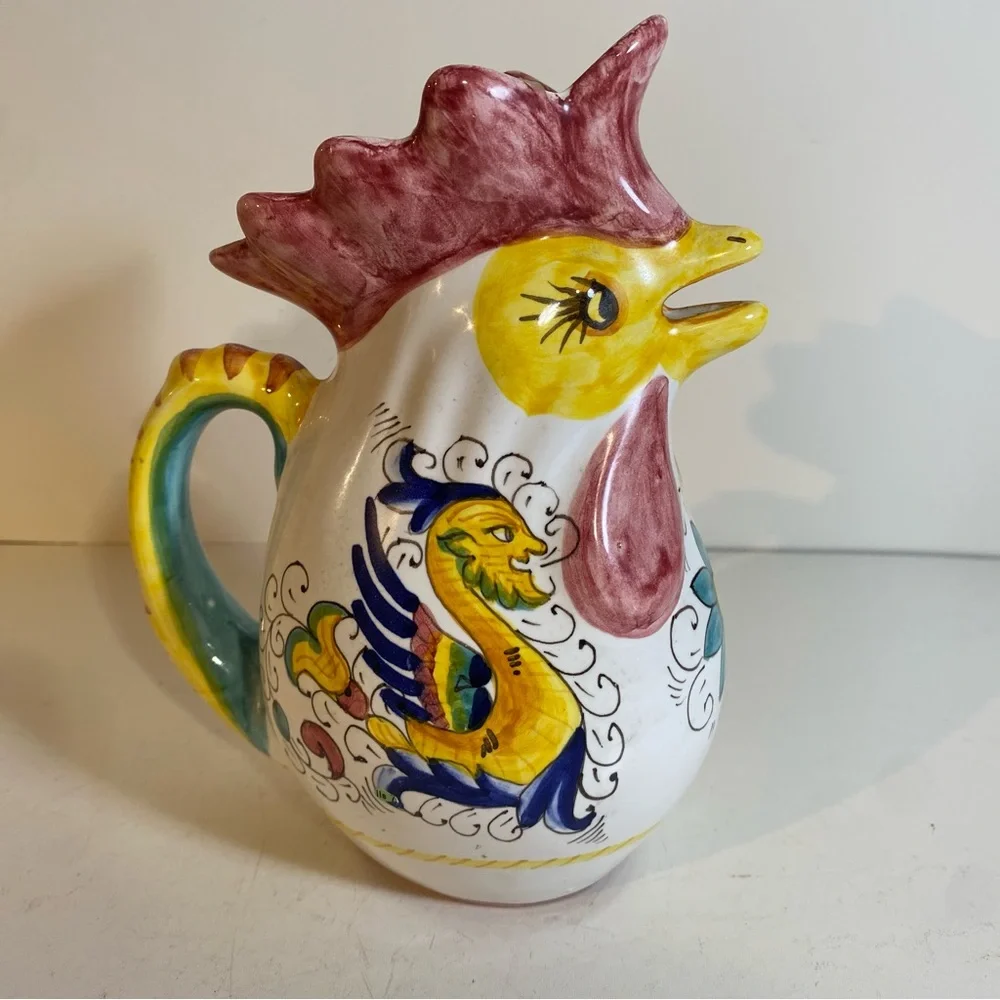 Williams Sonoma Italian Rooster Pitcher Made In Italy